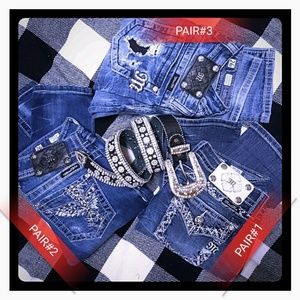 SOLD! 3 separate pairs of Miss Me size-26/29-33"